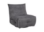 Relaxsessel Alura Dunkelgrau Cord Drehbar Holz, Metall, Textil Dunkelgrau