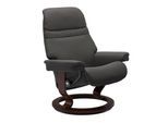 Relaxsessel STRESSLESS "Sunrise", grau (rock paloma), B:75cm H:100cm T:73cm, Leder BATICK: BATICK ist ein leicht korrigiertes, durchgefärbtes und genarbtes Möbelleder, bei dem die meisten Unebenheiten und Spuren in der Regel entfernt wurden.;Leder PALOMA: PALOMA ist ein durchgefärbtes Semianilin-Möbelleder mit natürlicher Narbung.;ROHLEDER Stoff Q2 FARON: Ein fester zuverlässiger Bouclé mit einem