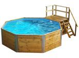 Achteckpool WEKA "MALI 3", braun, B:500cm H:116cm L:500cm, Schwimmbecken, Achteckpool