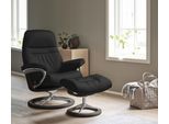 Relaxsessel STRESSLESS "Sunrise", schwarz (schwarz paloma), B:79cm H:103cm T:73cm, Leder BATICK: BATICK ist ein leicht korrigiertes, durchgefärbtes und genarbtes Möbelleder, bei dem die meisten Unebenheiten und Spuren in der Regel entfernt wurden.;Leder PALOMA: PALOMA ist ein durchgefärbtes Semianilin-Möbelleder mit natürlicher Narbung.;ROHLEDER Stoff Q2 FARON: Ein fester zuverlässiger Bouclé mit