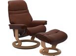 Relaxsessel STRESSLESS "Sunrise", braun (malt braun batick), B:75cm H:100cm T:73cm, Leder BATICK: BATICK ist ein leicht korrigiertes, durchgefärbtes und genarbtes Möbelleder, bei dem die meisten Unebenheiten und Spuren in der Regel entfernt wurden.;Leder PALOMA: PALOMA ist ein durchgefärbtes Semianilin-Möbelleder mit natürlicher Narbung.;ROHLEDER Stoff Q2 FARON: Ein fester zuverlässiger Bouclé mit