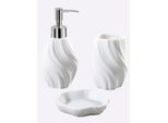 Badaccessoire-Set HEINE HOME, weiß, Polyresin (Kunststein), Badaccessoires-Sets, Badaccessoire-Set