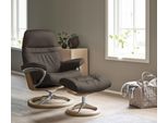 Relaxsessel STRESSLESS "Sunrise", braun (braun batick), B:79cm H:103cm T:73cm, Leder BATICK: BATICK ist ein leicht korrigiertes, durchgefärbtes und genarbtes Möbelleder, bei dem die meisten Unebenheiten und Spuren in der Regel entfernt wurden.;Leder PALOMA: PALOMA ist ein durchgefärbtes Semianilin-Möbelleder mit natürlicher Narbung.;ROHLEDER Stoff Q2 FARON: Ein fester zuverlässiger Bouclé mit eine