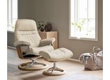 Relaxsessel STRESSLESS "Sunrise", beige (cream batick), B:79cm H:103cm T:73cm, Leder BATICK: BATICK ist ein leicht korrigiertes, durchgefärbtes und genarbtes Möbelleder, bei dem die meisten Unebenheiten und Spuren in der Regel entfernt wurden.;Leder PALOMA: PALOMA ist ein durchgefärbtes Semianilin-Möbelleder mit natürlicher Narbung.;ROHLEDER Stoff Q2 FARON: Ein fester zuverlässiger Bouclé mit eine