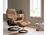Relaxsessel STRESSLESS "Sunrise", braun (almond paloma), B:79cm H:103cm T:73cm, Leder BATICK: BATICK ist ein leicht korrigiertes, durchgefärbtes und genarbtes Möbelleder, bei dem die meisten Unebenheiten und Spuren in der Regel entfernt wurden.;Leder PALOMA: PALOMA ist ein durchgefärbtes Semianilin-Möbelleder mit natürlicher Narbung.;ROHLEDER Stoff Q2 FARON: Ein fester zuverlässiger Bouclé mit ein
