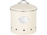 Vorratsdose WENKO "Modell Nero", beige (creme), H:21cm Ø:18,7cm, Metall, Silikon, Lebensmittelaufbewahrungsbehälter, Vorratsdose, Aufbewahrungsdose für Lebensmittel mit Deckel & Luftlöchern, 4 L
