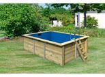 Rechteckpool KARIBU "Roma BxLxH: 440x353x124cm", braun, B:440cm H:124cm L:353cm, Schwimmbecken, Rechteckpool, 44 mm starke kesseldruckimprägnierte Holzbohlen aus Fichtenholz