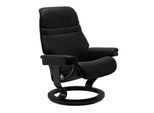 Relaxsessel STRESSLESS "Sunrise", schwarz (schwarz batick), B:79cm H:103cm T:73cm, Leder BATICK: BATICK ist ein leicht korrigiertes, durchgefärbtes und genarbtes Möbelleder, bei dem die meisten Unebenheiten und Spuren in der Regel entfernt wurden.;Leder PALOMA: PALOMA ist ein durchgefärbtes Semianilin-Möbelleder mit natürlicher Narbung.;ROHLEDER Stoff Q2 FARON: Ein fester zuverlässiger Bouclé mit