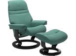 Relaxsessel STRESSLESS "Sunrise", grün (aqua grün paloma), B:75cm H:100cm T:73cm, Leder BATICK: BATICK ist ein leicht korrigiertes, durchgefärbtes und genarbtes Möbelleder, bei dem die meisten Unebenheiten und Spuren in der Regel entfernt wurden.;Leder PALOMA: PALOMA ist ein durchgefärbtes Semianilin-Möbelleder mit natürlicher Narbung.;ROHLEDER Stoff Q2 FARON: Ein fester zuverlässiger Bouclé mit e