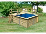 Rechteckpool KARIBU "Milano B", kdi, B:462cm H:124cm L:483cm, Schwimmbecken, Rechteckpool, BxLxH: 462x483x124cm, mit Sonnenterrasse