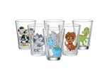 Kinderbecher RITZENHOFF & BREKER "Kindergläser Dino und Hoftiere 200 ml 6er Set bunt", bunt, B:7cm H:10cm Ø:7cm, Glas, Trinkgefäße, Kinderbecher, Spülmaschinengeeignet