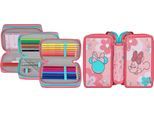 Federmäppchen SCOOLI "Tripledecker, Minnie Mouse", Kinder, pink (minnie mouse), Polyester, Schreibgeräteetuis Federmäppchen