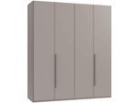 Drehtürenschrank WIMEX "Kleiderschrank London, in den Breiten 180cm, 225cm oder 270cm", grau (saharagrau, griffe saharagrau), B:180cm H:208cm T:58cm, Holzwerkstoff, Schränke, Drehtürenschrank, wahlweise mit Basic- oder Premium-Ausstattung erhältlich