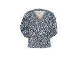 Kurzarmbluse KAFFE "Bluse kurzarm KAruffalo", Damen, Gr. 34, blau (blau, weiß graphic print), Obermaterial: 100% Baumwolle CO., Blusen