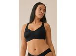 Minimizer-BH NATURANA "The Thursday", Damen, Gr. 80, Cup D, schwarz, Obermaterial: 76% Polyamid, 24% Elasthan, unifarben, BHs Minimizer-BH, ohne Bügel, breite Träger, basic, bequem, weich, Entlastungsträger