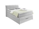 Carryhome Boxspringbett, Silber, Textil, H2 + H3, 7-Zonen, Höhe ca. 20 cm, 140x200 cm, Topper durchgehend, Schlafzimmer, Betten, Boxspringbetten