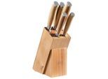 Homeware Profession. Messerblock Toronto, Akazie, Holz, Metall, 6-teilig, Akazie, massiv, Lfgb, Kochen, Küchenmesser, Messersets