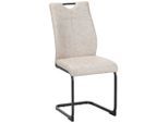 Xora Schwingstuhl, Schwarz, Beige, Metall, Textil, C-Form, 43x97x57 cm, Esszimmer, Stühle, Esszimmerstühle, Schwingstühle