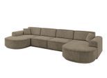 WOHNLANDSCHAFT MARI-U2-v3 - 388x171x83 cm Dunkelbraun Velours