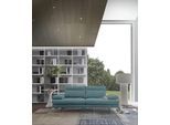 3-Sitzer CALIA ITALIA "Toby Wing, 208 cm breit, Designsofa, hochwertige Verarbeitungsdetails", blau (azzurro quebec), B:208cm H:90cm T:113cm, Synthetische Faser (100% Polyester), Sofas, inkl. Sitztiefenverstellung und Armteilfunktion, Füße in Schwarz matt