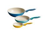 Kelomat , Blau, Gelb, Hellblau , Metall , rund , PTFE-frei , Kochen & Essen, Pfannen, Pfannensets
