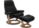 Relaxsessel STRESSLESS "Sunrise", schwarz (schwarz paloma), B:75cm H:100cm T:73cm, Leder BATICK: BATICK ist ein leicht korrigiertes, durchgefärbtes und genarbtes Möbelleder, bei dem die meisten Unebenheiten und Spuren in der Regel entfernt wurden.;Leder PALOMA: PALOMA ist ein durchgefärbtes Semianilin-Möbelleder mit natürlicher Narbung.;ROHLEDER Stoff Q2 FARON: Ein fester zuverlässiger Bouclé mit