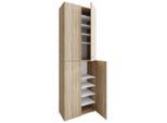 Mid.you , Sonoma Eiche , Holzwerkstoff , 8 Fächer , 70x220x40 cm , stehend ,