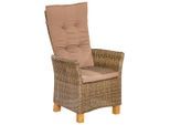 Gardenson , Naturfarben, Cappuccino , Holz, Metall, Kunststoff, Textil , Akazie , Hartholz , Füllung: Schaumstoff , 66x111x61 cm , FSC , Gartenmöbel, Gartensessel, Gartenstühle