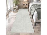 Designteppich THE CARPET "Rio", creme, B:80cm H:15mm L:300cm, Polyester, Teppiche, Hoch-Tief-Effekt