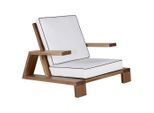 Gardenson , Weiß, Akaziefarben , Holz , Akazie , 100x70x92 cm , Gartenmöbel, Loungemöbel, Loungesessel