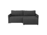 Möbelix , Schwarz , Textil , Füllung: Komfortschaum, Silikon , seitenverkehrt montierbar, L-Form , 228x146 cm , Made in EU , Rücken echt, Armteil links, Armteil rechts ,