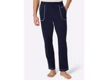 Jogginghose FEEL GOOD, Herren, Gr. 24/25, Unterbauchgrößen, blau (marine, mittelblau), 100% Baumwolle, unifarben, Hosen Jogginghose