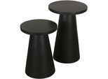 Beistelltisch BYLIVING "Cone", schwarz (schwarz, schwarz, schwarz), H:60cm, Tische, Beistelltisch, aus Massivholz in schwarz oder white wash, verschiedenen Größen