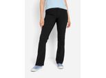 Stretch-Hose BONPRIX, Damen, Gr. 36, K-Gr, schwarz (schwarz (länge: kurz)), Web, Obermaterial: 72% Polyester, 24% Viskose, 4% Elasthan, unifarben, regular fit lang, Hosen, aus Viskose, mit Bootcut-Design, Regular Fit, mit Gürtelschlaufen