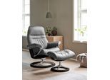 Relaxsessel STRESSLESS "Sunrise", grau (grau batick), B:83cm H:105cm T:74cm, Leder BATICK: BATICK ist ein leicht korrigiertes, durchgefärbtes und genarbtes Möbelleder, bei dem die meisten Unebenheiten und Spuren in der Regel entfernt wurden.;Leder PALOMA: PALOMA ist ein durchgefärbtes Semianilin-Möbelleder mit natürlicher Narbung.;ROHLEDER Stoff Q2 FARON: Ein fester zuverlässiger Bouclé mit einem