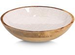 Schale ZELLER PRESENT "Mangoholz, im modernen Design", beige, H:6cm Ø:25cm, Massivholz, Schüsseln, Schale, hochwertiges natürliches Material