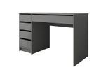 Mirjan24 Schreibtisch, Anthrazit, Holzwerkstoff, 5 Schubladen, Rechteckig, 120x76x55 cm, Arbeitszimmer, Schreibtische, Bürotische