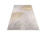 Paco Home Kurzflorteppich, Gold, Textil, Rechteckig, 120x160 cm, strapazierfähig, für Fußbodenheizung geeignet, Teppiche & Böden, Teppiche