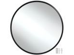 tectake Runder, Schwarz, Glas, Rund, 70x2.5x70 cm, Spiegel, Wandspiegel
