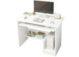 Computertisch,, Weiß, Holzwerkstoff, 80x74x40 cm, Arbeitszimmer, Schreibtische, Computertische