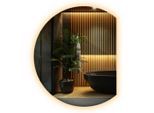 Wallfluent Led, Transparent, Glas, Organisch, 63x70x0.4 cm, Spiegel, Wandspiegel