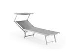 Mobili Rebecca Sonnenliege, Grau, Metall, Rechteckig, 61x38x186 cm, Gartenmöbel, Gartenliegen