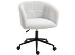 Homcom Schreibtischstuhl, Creme, Textil, 1-Sitzer, 59x85x65 cm, Arbeitszimmer, Bürostühle, Drehstühle