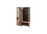 Deine Möbel 24 Garderobe, Schwarz, Eiche, Holzwerkstoff, 140x200x40 cm, Garderobe, Garderoben-Sets & Serien, Garderoben-Sets