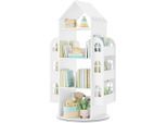 Woltu Kinderregal, Weiß, Holzwerkstoff, 3 Fächer, Sockel, 63x125.5x59 cm, Kinder- & Jugendzimmer, Kindermöbel, Kinderregale