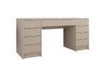 Mirjan24 Schreibtisch, Sand, Holzwerkstoff, 9 Schubladen, Rechteckig,Rechteckig, 154x76x55 cm, Arbeitszimmer, Schreibtische, Bürotische