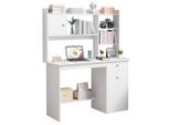Schreibtisch,, Weiß, Holzwerkstoff, 120x146x45 cm, Arbeitszimmer, Schreibtische, Bürotische