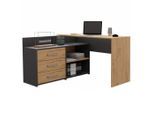 CDF Eckschreibtisch, Eiche Artisan, Anthrazit, Holzwerkstoff, 120x76x50 cm, Arbeitszimmer, Schreibtische, Eckschreibtische