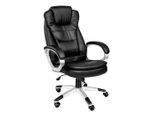 tectake Bürostuhl, Schwarz, Leder, 53x55x53 cm, Arbeitszimmer, Bürostühle, Drehstühle