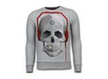 Local Fanatic Skull beat rhinestone sweater